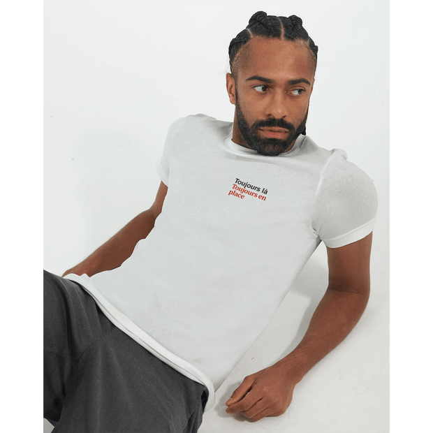 T-shirt Blanc Homme Premium - Toujours là - Kentu